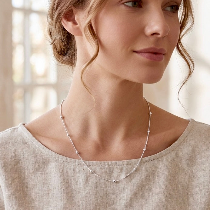 925 Sterling Silver Satellite Station Necklace | Ashley Nicole Jewelry