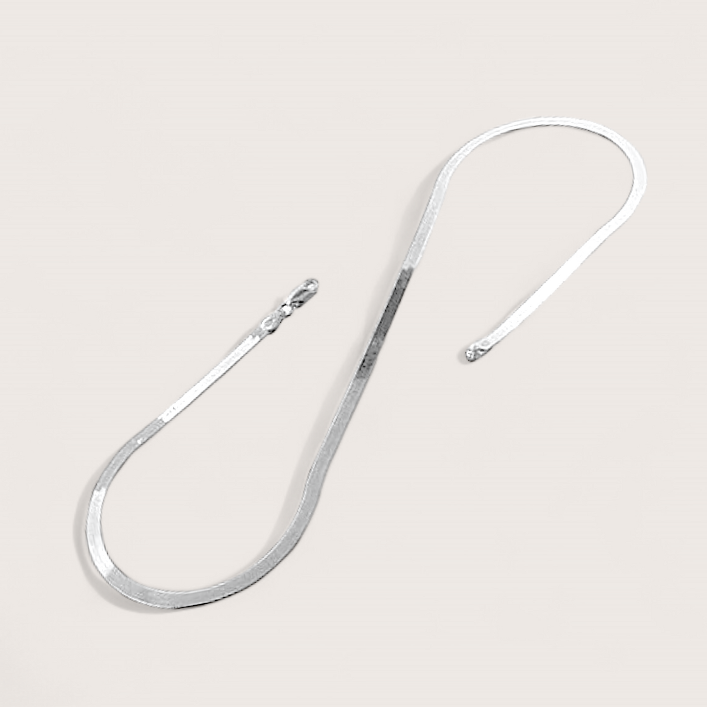 Solid Italian Silver Herringbone Necklace