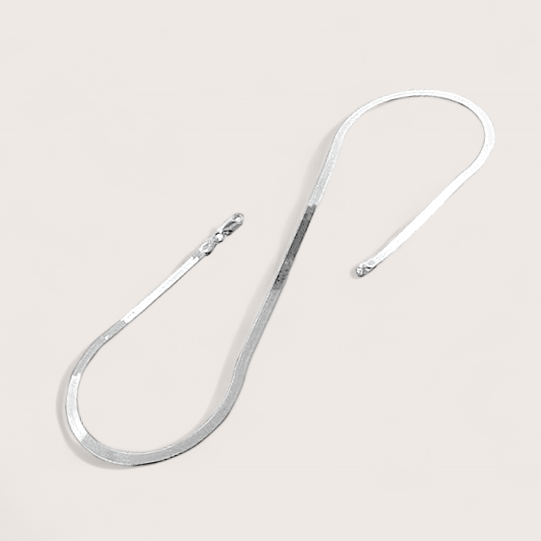 Solid Italian Silver Herringbone Necklace