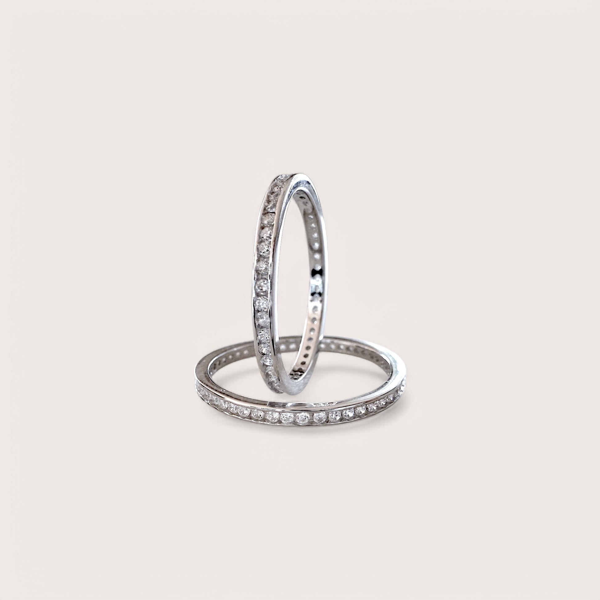 Sterling Silver Swarovski Crystals Eternity Band
