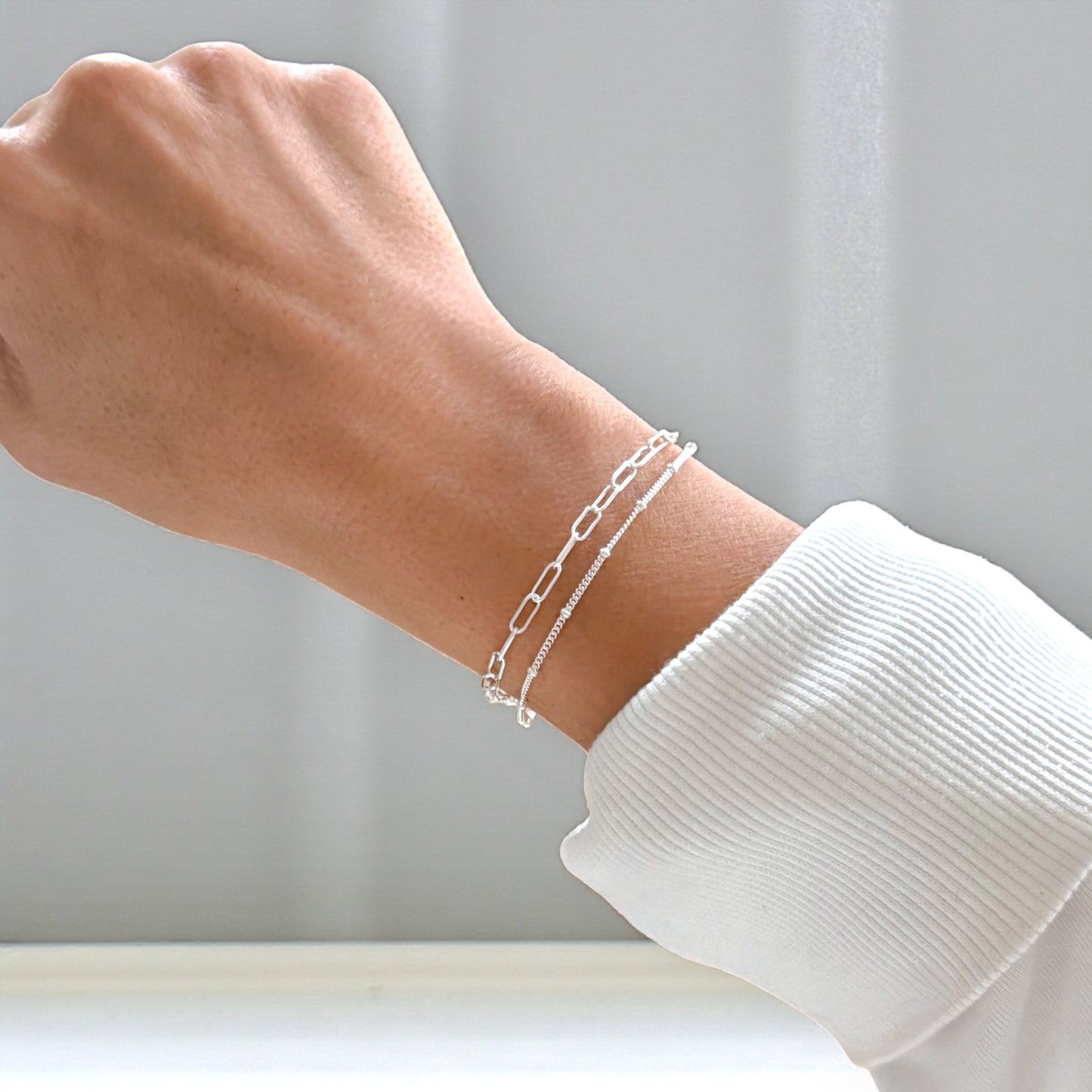 Minimalist sterling silver bracelet for everyday wear