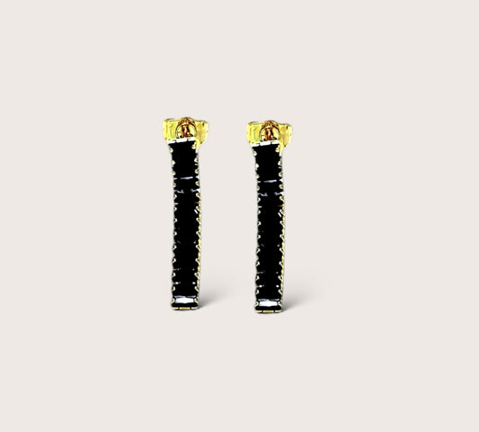Black Crystal Drop Earrings