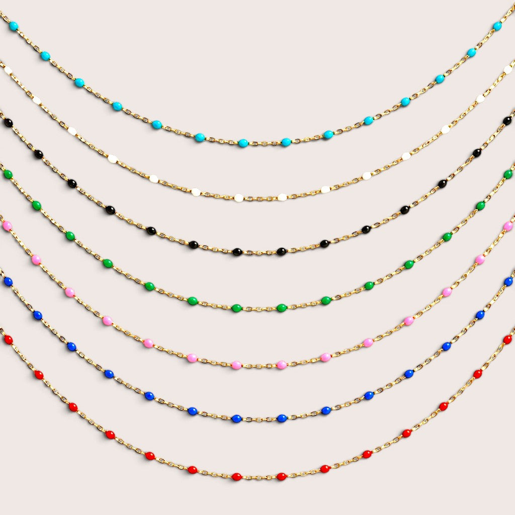 Colorful Enamel Station Necklace | Ashley Nicole Jewelry